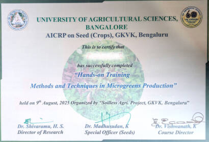 GKVK Training Certificate (Microgreens)